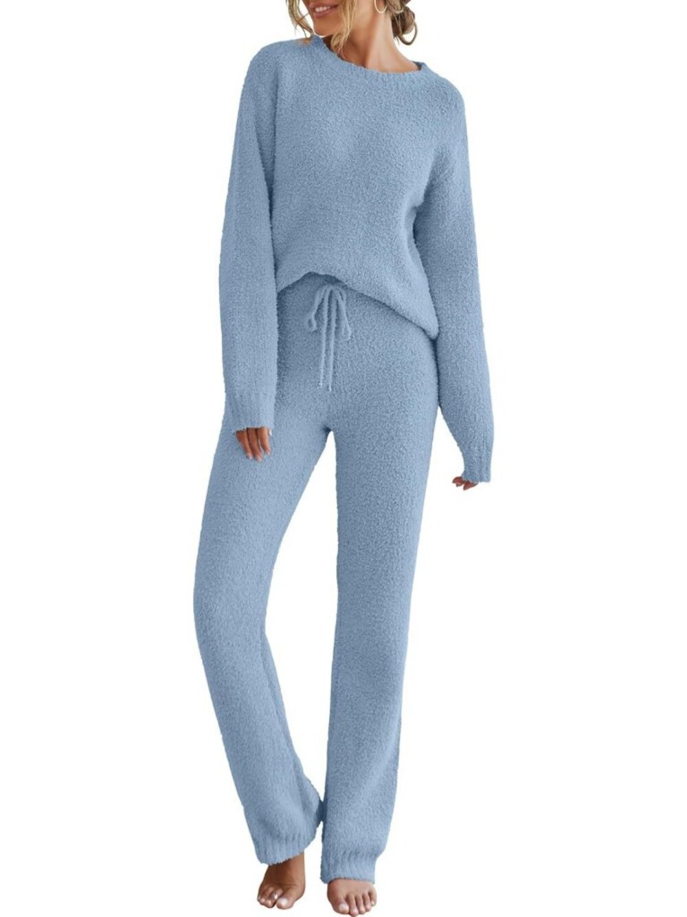 Cozy Fuzzy Lounge Set for Women | Cute Fall Pajamas | Comfy Sleepwear Outfit